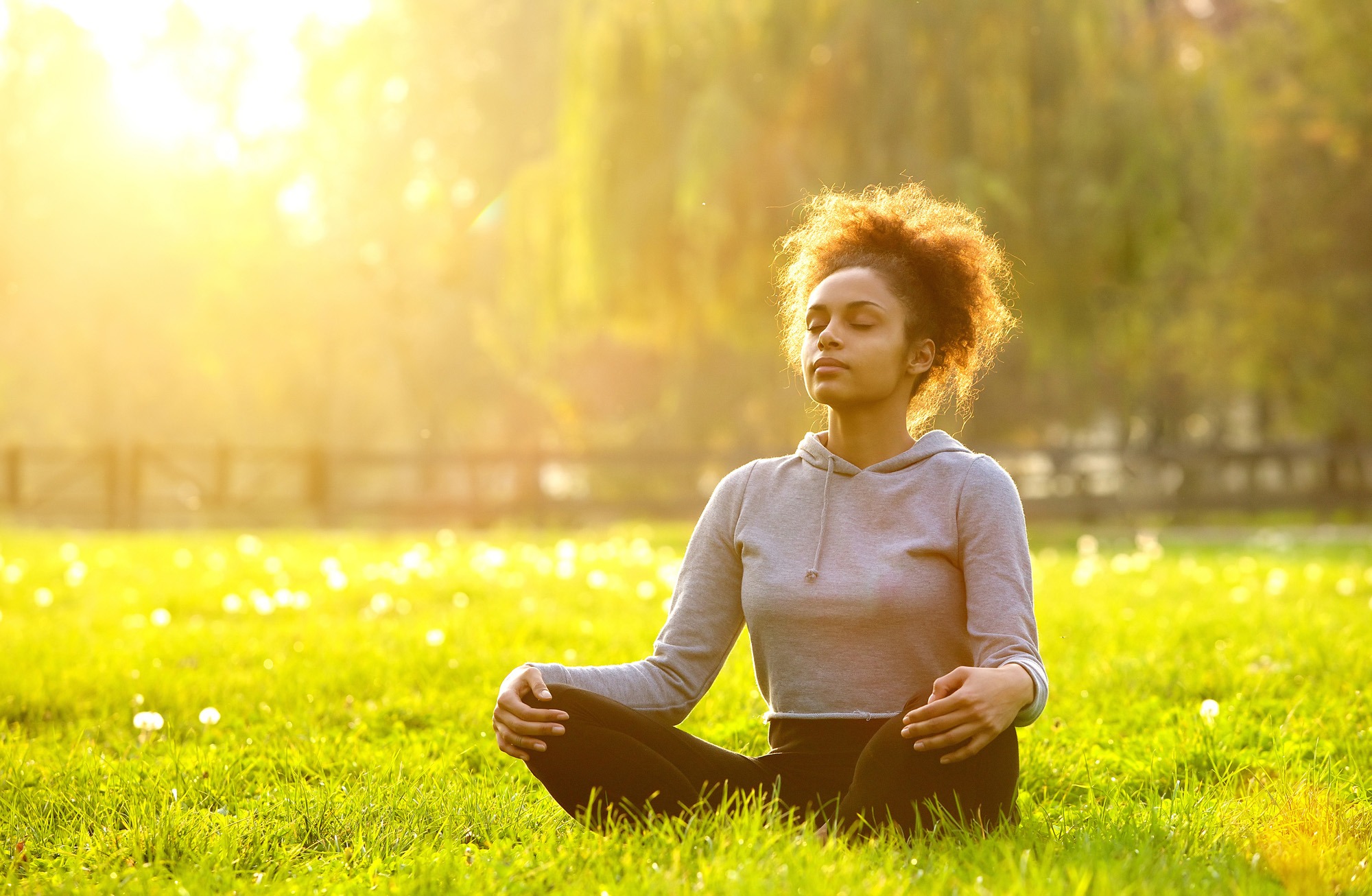 Woman meditating
